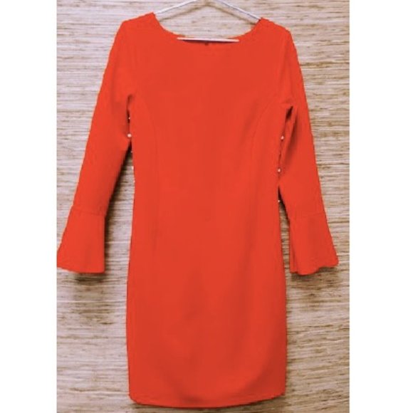 Red Cocktail Dress with Pearl Detail- Brand New - Picture 1 of 1
